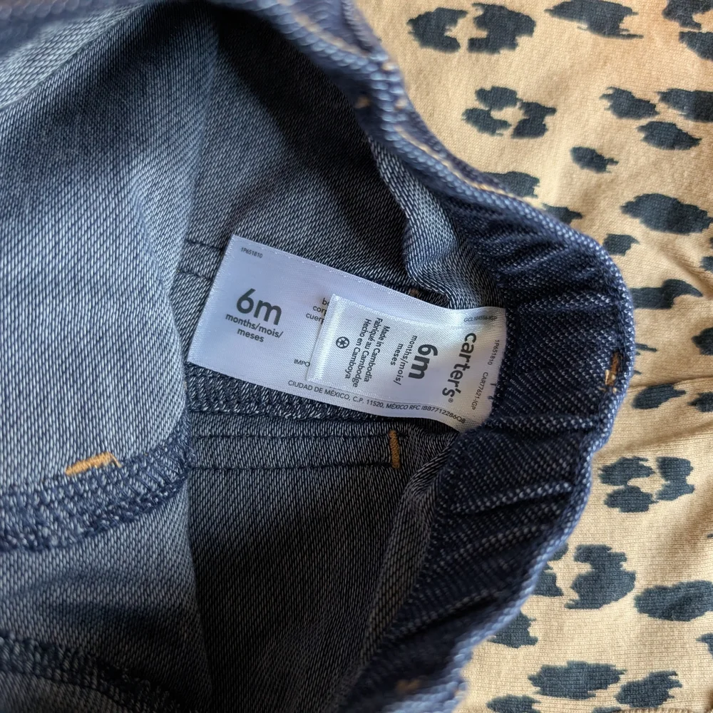 Carter's Leopard Print Onesie Body Suit And Blue Jeans 6 Month Baby